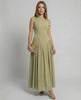 Sienna Maxi Dress in sage green, one shoulder style with A-line silhouette by Lauven, offering elegant and graceful movement.