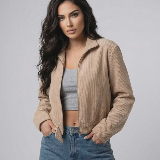 Sienna Slim Jacket by Lauven – Women’s fitted zip-up jacket for casual and everyday style.