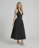 Noir Midi Dress featuring halter neck elegance and backless silhouette by Lauven, perfect for a sleek and sophisticated look.