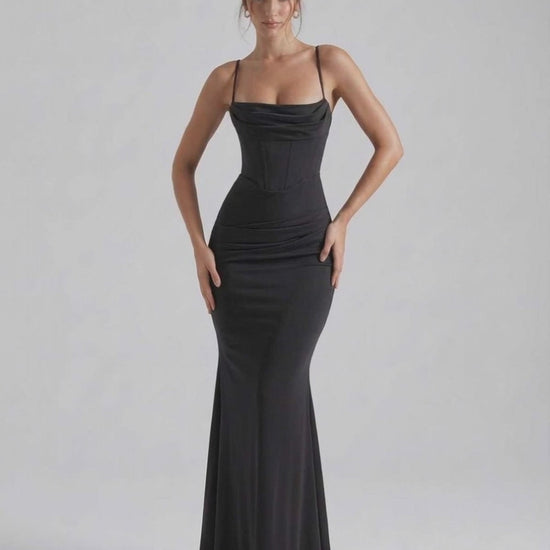 Orion Maxi Dress — Elegant sheath silhouette with sleek spaghetti straps from Lauven, designed for a flattering fit.