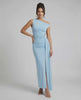 Aveline Maxi Dress – Blue one shoulder design, ruched waist, elegant silhouette by Lauven.