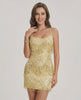 Lustre Mini Dress featuring sequined design, layered fringe, and bodycon fit by Lauven for modern evening style.