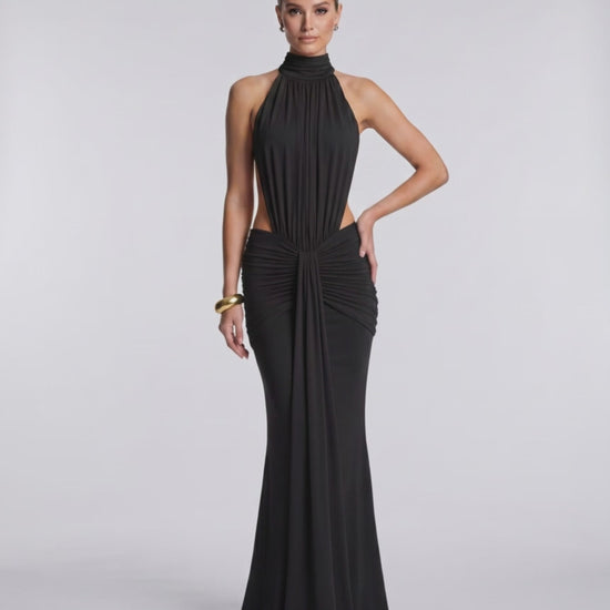 Aurelia Maxi Dress by Lauven - High neck, body-skimming shape, smooth stretch fabric for a modern evening look.