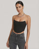 Celeste Corset Top by Lauven - Elegant structured velvet top highlighting sophisticated design and luxurious texture.