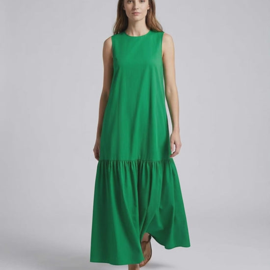 Verde Midi Dress by Lauven, sleeveless green design, relaxed silhouette for effortless summer style.