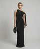 Sienna Maxi Dress – Black one shoulder silhouette, sleek evening style by Lauven, elegant and refined look.