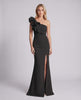 Aurelium Maxi Dress featuring smooth stretch fabric, one-shoulder design, and sculptural detailing by Lauven.