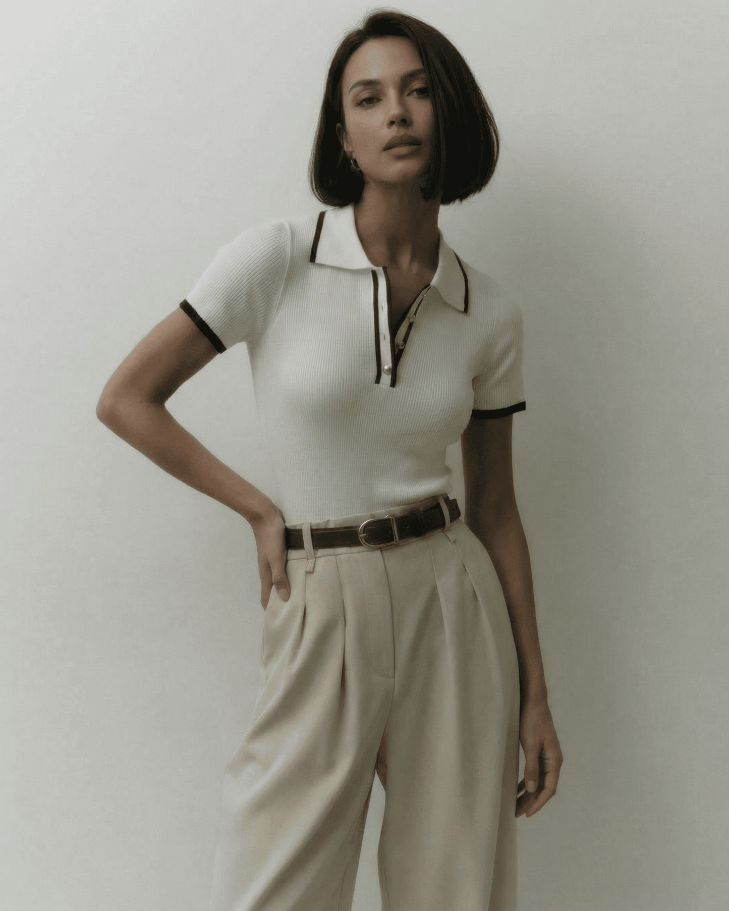 Siena Polo Shirt by Lauven - Elegant slim fit polo in breathable fabric, showcasing modern contrast details.